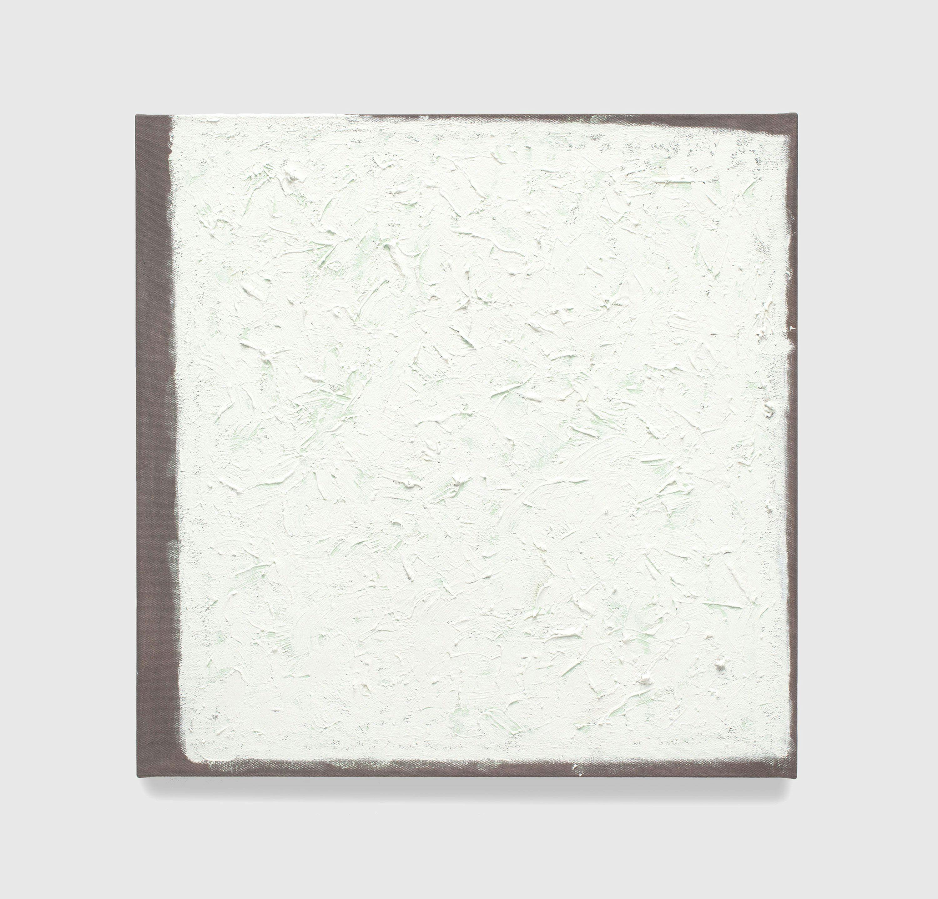 An untitled oil on stretched cotton canvas artwork by Robert Ryman, dated 2011.